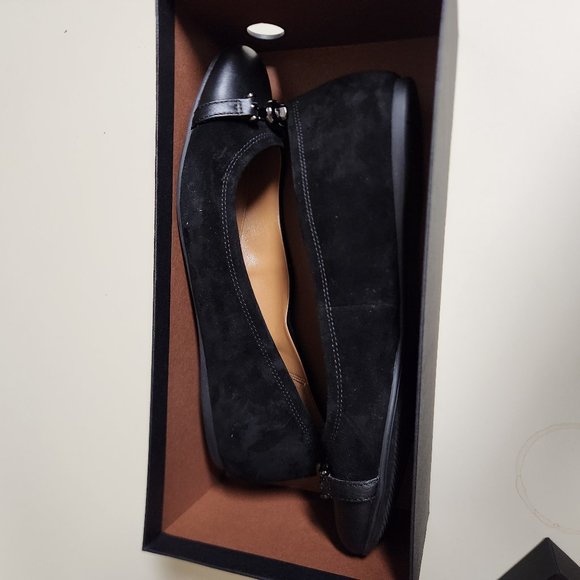COACH Shoes Leila Flats Lux Suede Soft Nappa Black Size 9.5M with Box - Picture 11 of 14